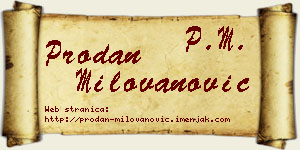 Prodan Milovanović vizit kartica